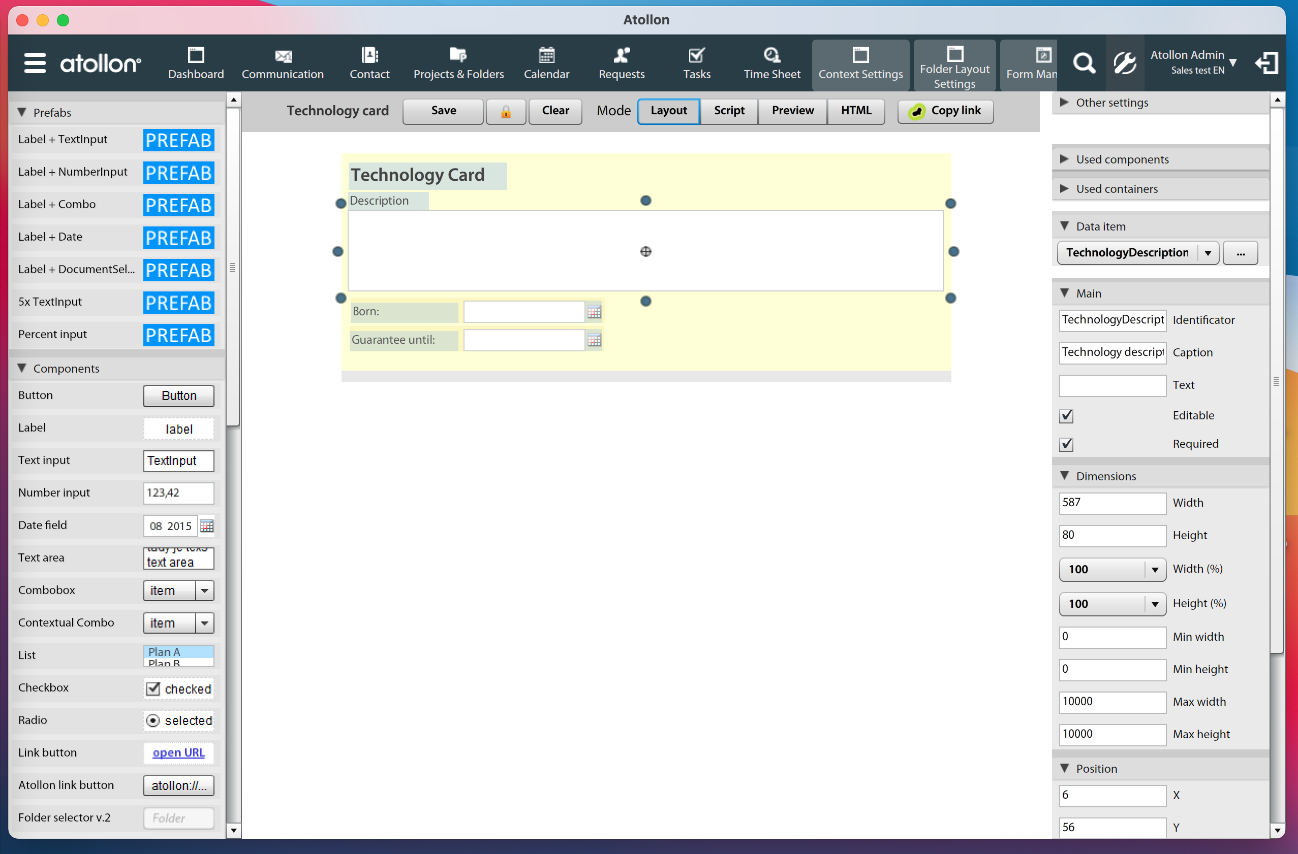 Forms designer