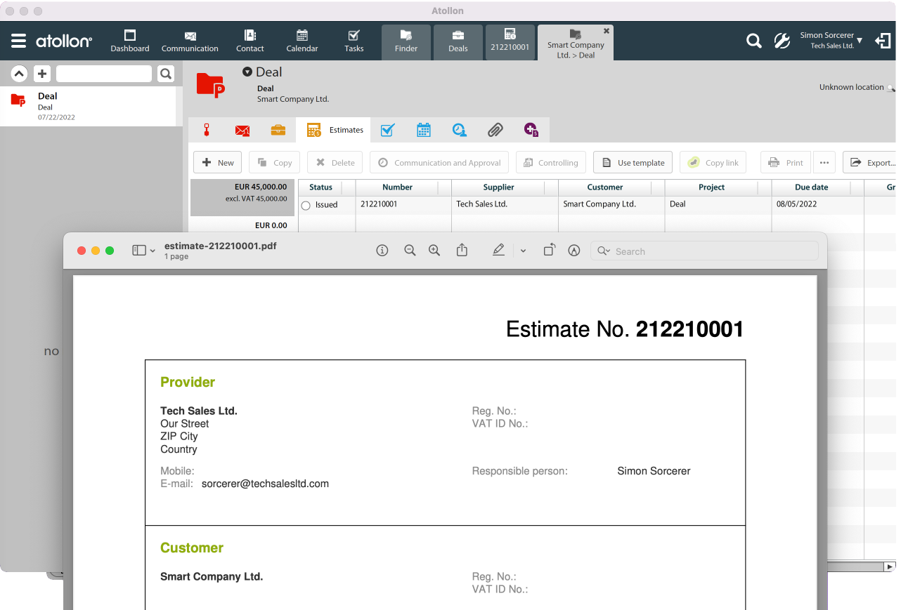 Estimates in deals